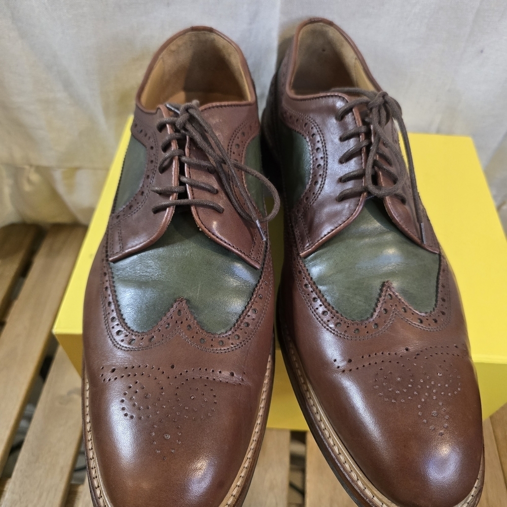 Charles Tyrwhitt Brown and Olive Oxfords - Picture 9 of 12